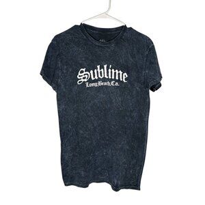 Sublime Band Tee Acid Wash Oversized Distressed Black Size S NWOT